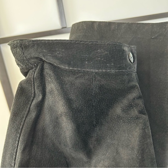[XS/S] Vintage 100% Real Suede Black Midi Length Pencil Skirt Stunning - Picture 11 of 16